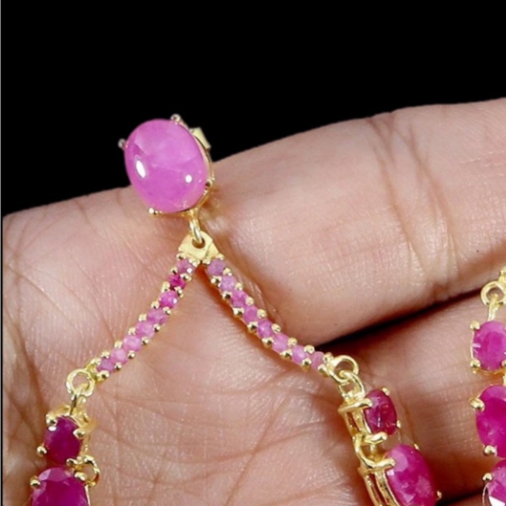 Genuine Ruby Earrings Wow Factor - image 3